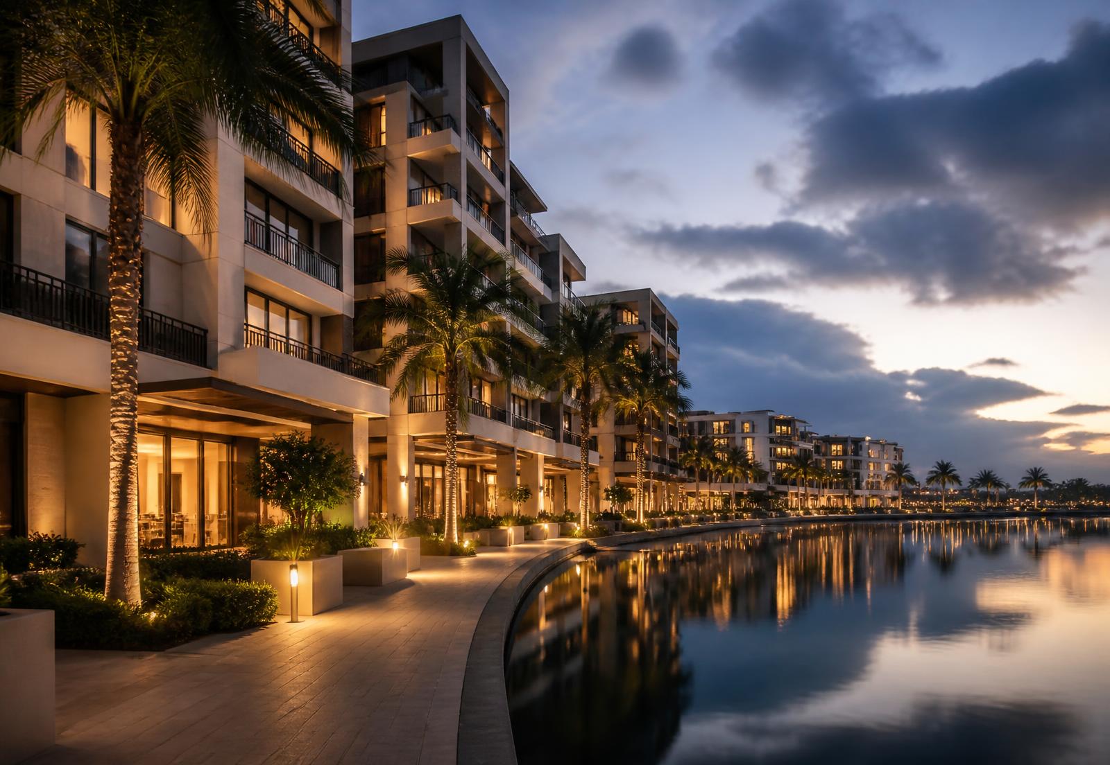 Aerial view of a master-planned Philippine residential development at dusk